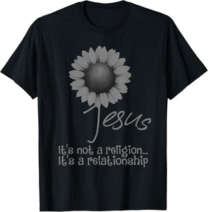 Jesus It's Not A Religion It's A Relationship Gift Men Women T-Shirt - T-Shirt | Black