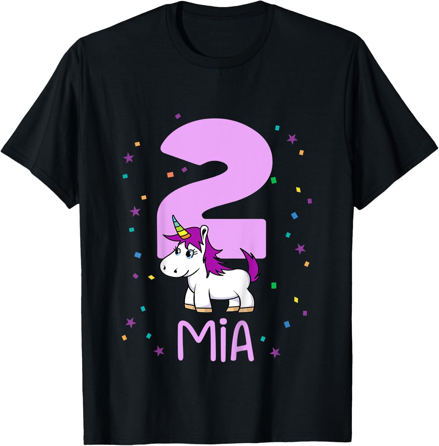Kids I am 2 years and my name is Mia T-Shirt - T-Shirt | Black