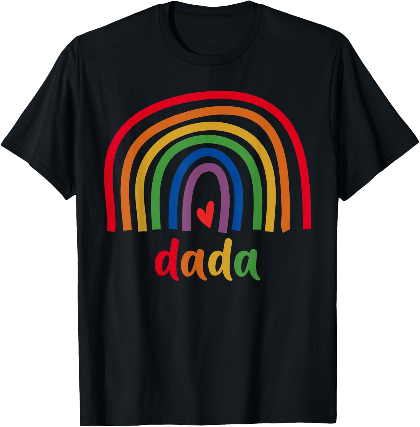 Dada Rainbow Gifts Men Family Matching Birthday T-Shirt - T-Shirt | Black