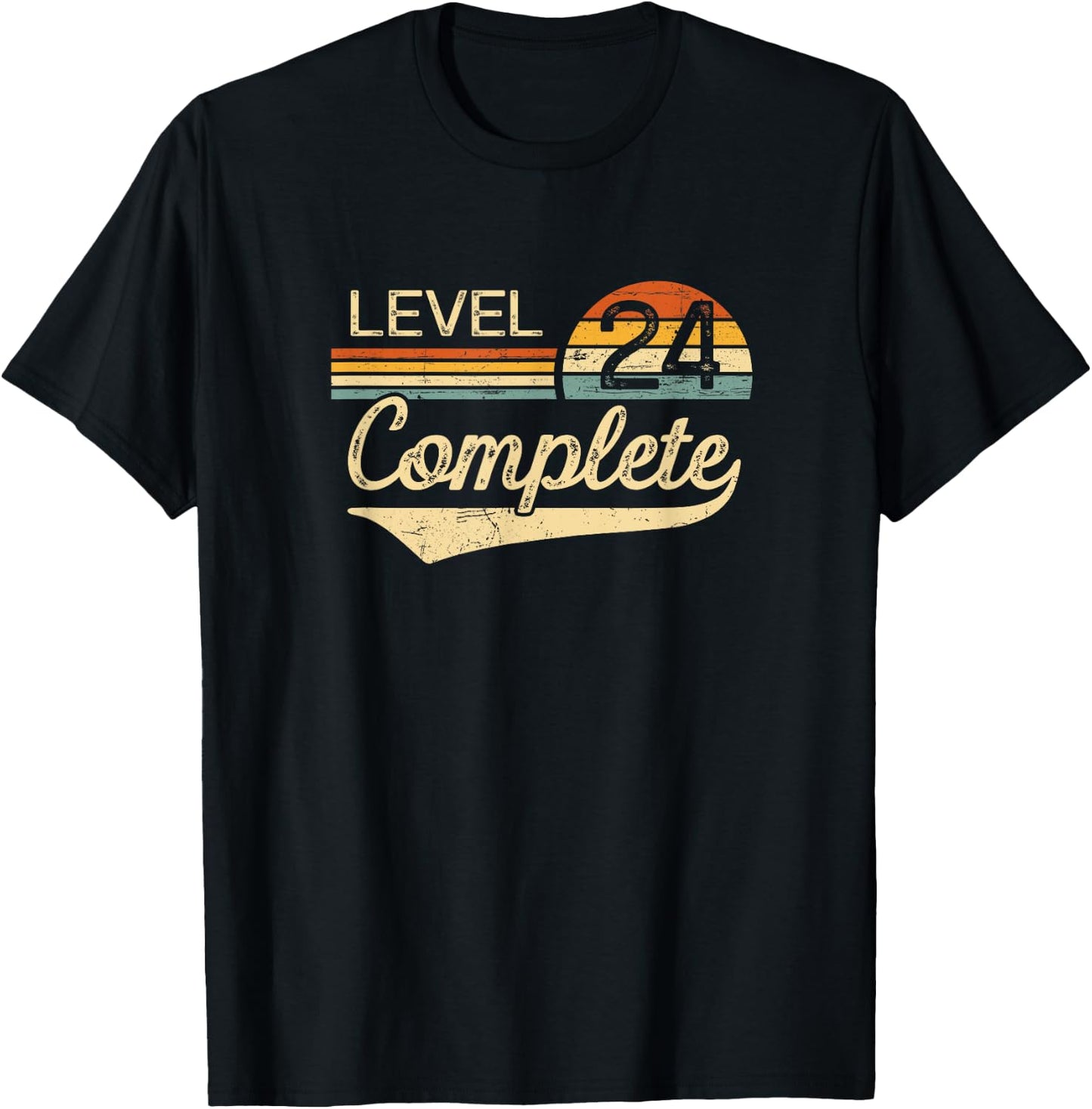 Level 24 Complete Vintage 24th Wedding Anniversary T-Shirt - T-Shirt | Black