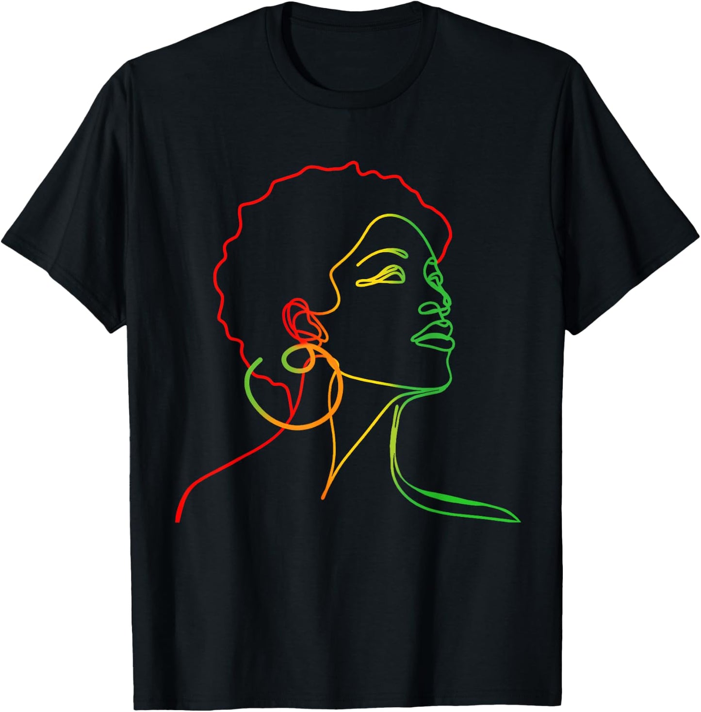 Black Women Juneteenth Face Abstract Art Melanin African T-Shirt - T-Shirt | Black