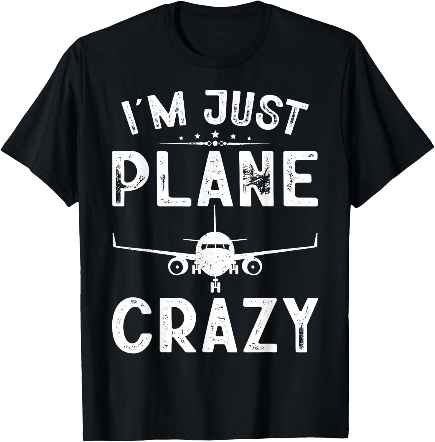 I'm Just Plane Crazy Airplanes Lover Kids Boy Aviation Gifts T-Shirt - T-Shirt | Black
