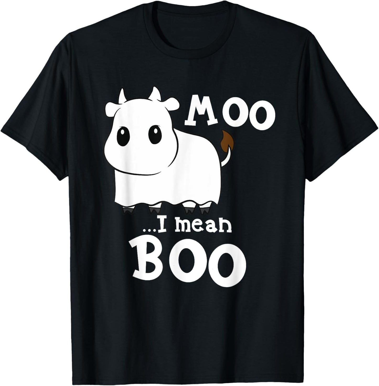 Funny Cow Halloween Costume Cows Boo T-Shirt - T-Shirt | Black