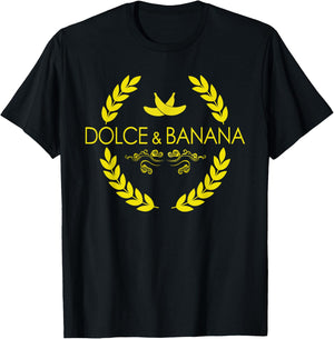 Dolce And Banana Funny Banana Fruit Design T-Shirt - T-Shirt | Black