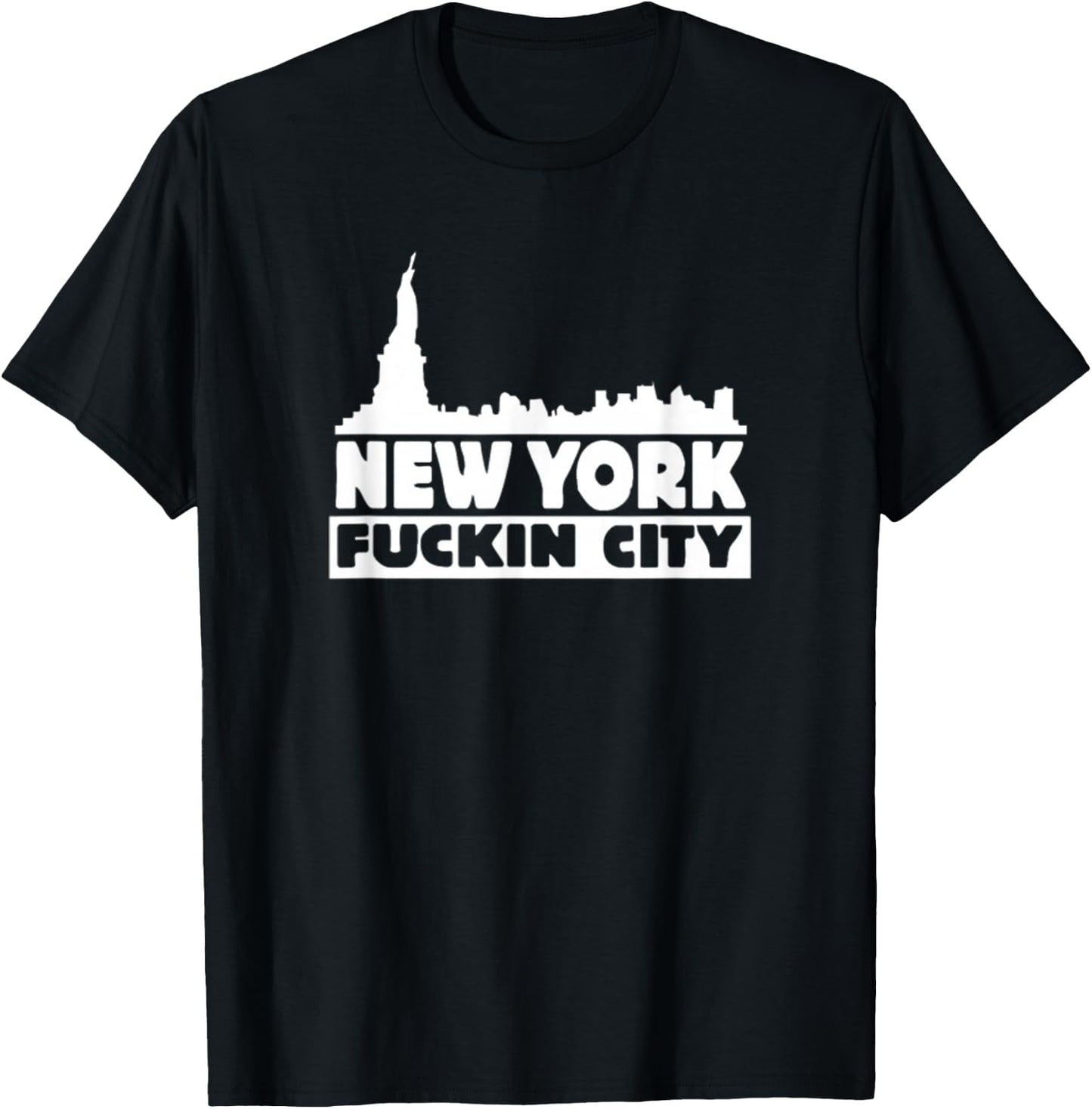 New York Fuckin City Skyline T-Shirt - T-Shirt | Black
