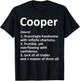 COOPER Definition Personalized Name Funny Birthday Gift T-Shirt - T-Shirt | Black