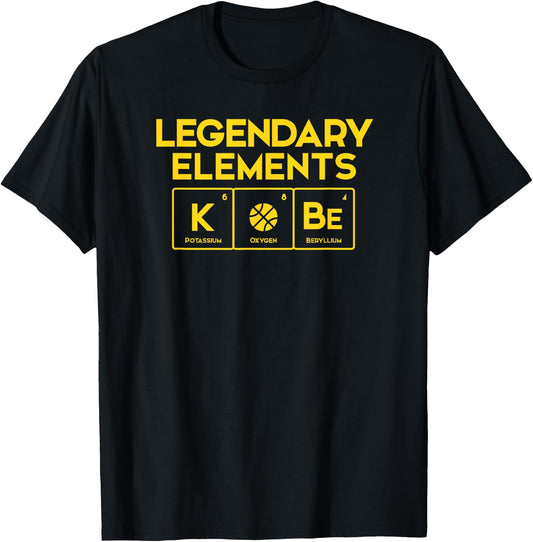 Legendary Elements of Basketball, K-O-Be, Periodic Table Fun T-Shirt - T-Shirt | Black