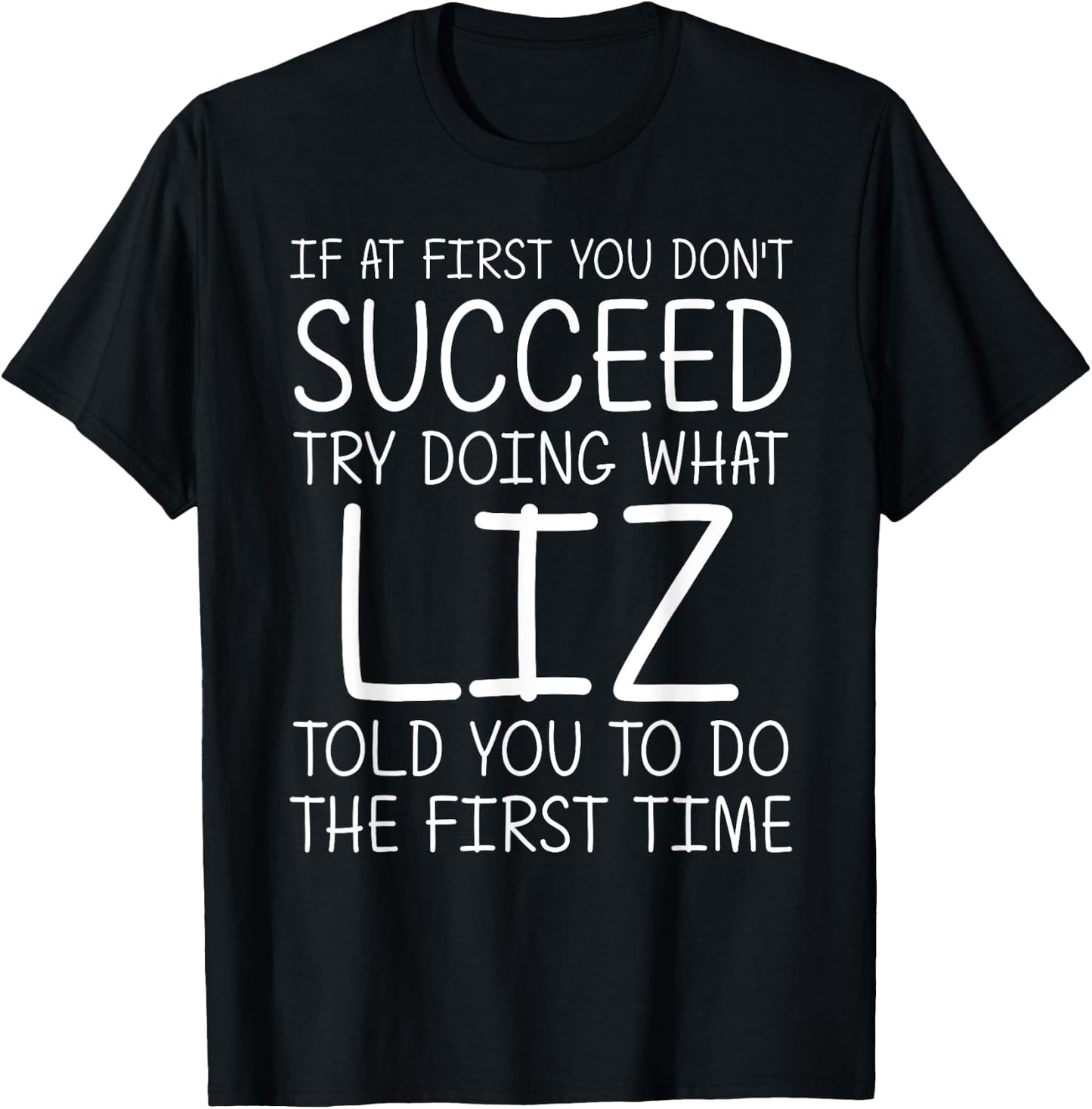 LIZ Gift Name Personalized Birthday Funny Christmas Joke T-Shirt - T-Shirt | Black