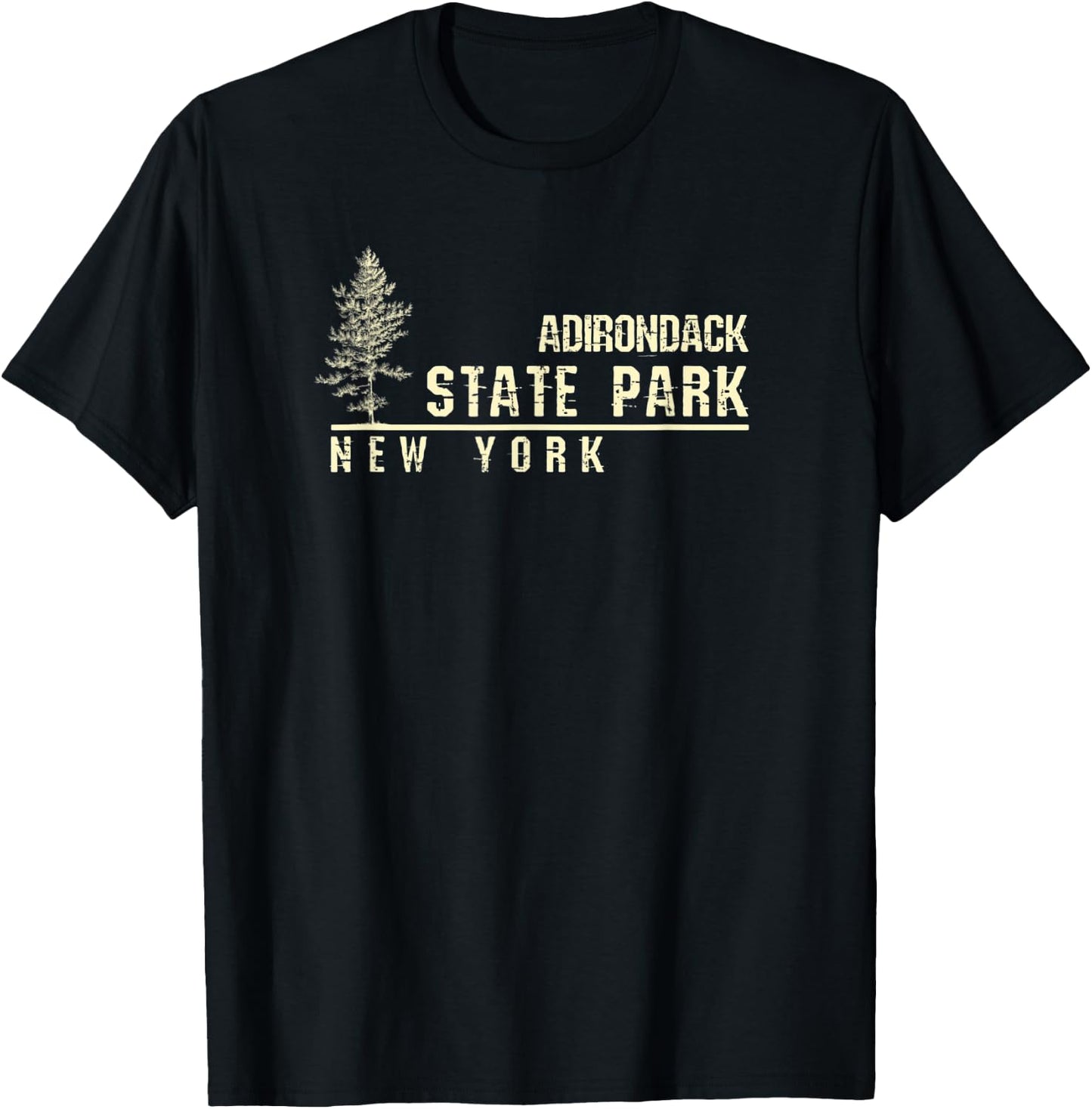 NY Souvenir Gift Adirondack State Park T-Shirt - T-Shirt | Black
