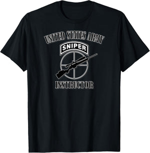 U.S. Army Sniper Instructor (Back Design) T-Shirt - T-Shirt | Black