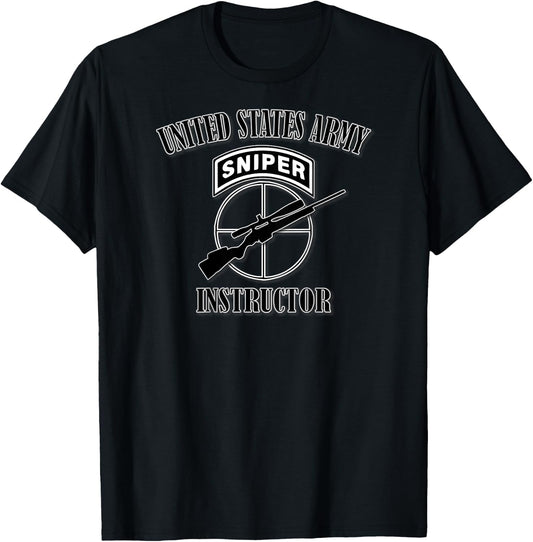 U.S. Army Sniper Instructor (Back Design) T-Shirt - T-Shirt | Black