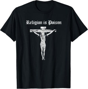 Antichrist Atheist Occult Gothic Punk Satan Religion Poison T-Shirt - T-Shirt | Black