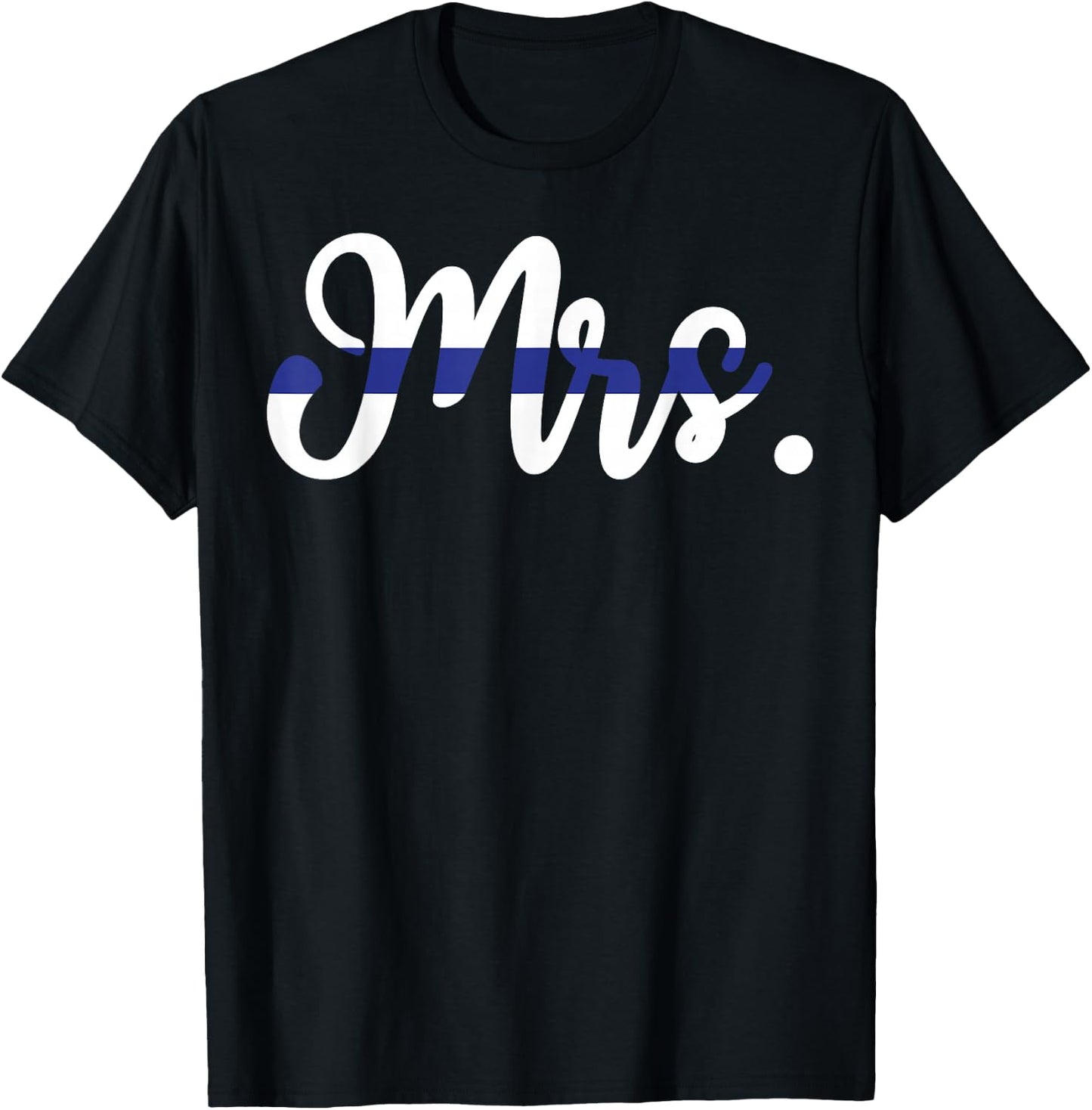 Proud Wife of A Police Officer Thin Line in Blue Shirt T-Shirt - T-Shirt | Black
