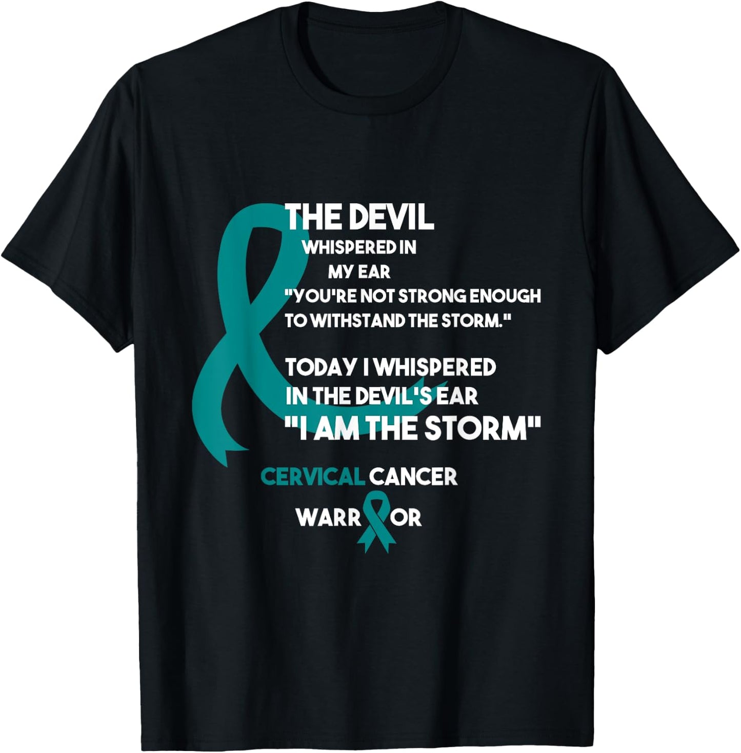 Cancer Fight Supporter Cervical Cancer Awareness T-Shirt - T-Shirt | Black