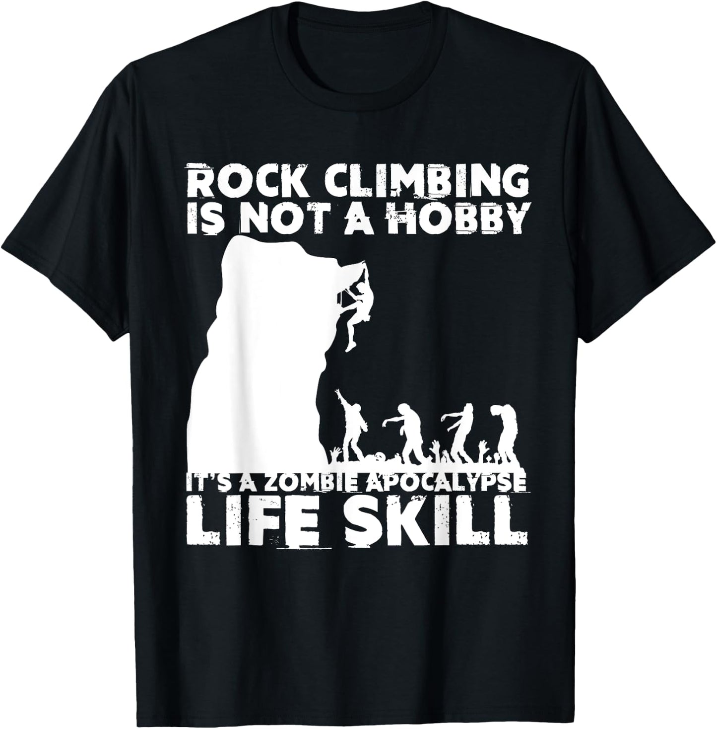 Funny Rock Climber Gift Women Cool Zombie Climbing T-Shirt - T-Shirt | Black