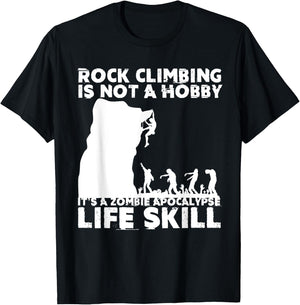 Funny Rock Climber Gift Women Cool Zombie Climbing T-Shirt - T-Shirt | Black