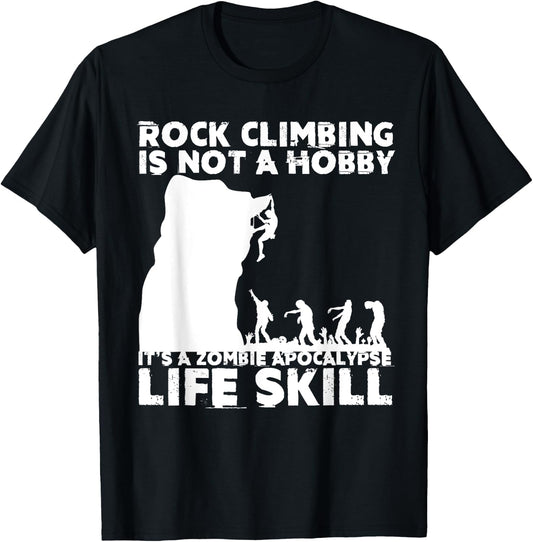 Funny Rock Climber Gift Women Cool Zombie Climbing T-Shirt - T-Shirt | Black