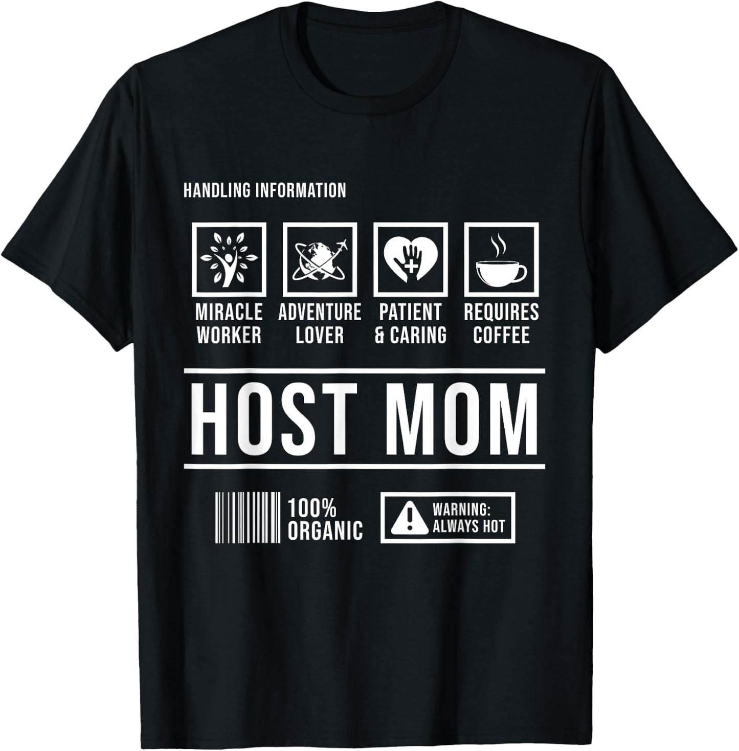 Foreign Host Family Mom Handling Exchange Student Gift T-Shirt - T-Shirt | Black