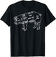 Pig and Pork Diagram design, Butcher design, Bacon gift T-Shirt - T-Shirt | Black