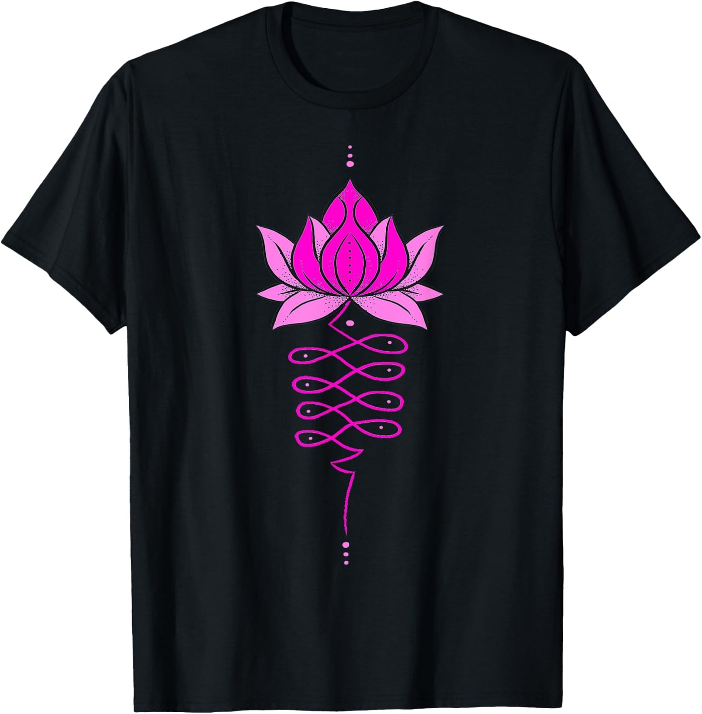 Unalome Lotus Flower Tree Mandala Tattoo Boho Zen Yoga T-Shirt - T-Shirt | Black