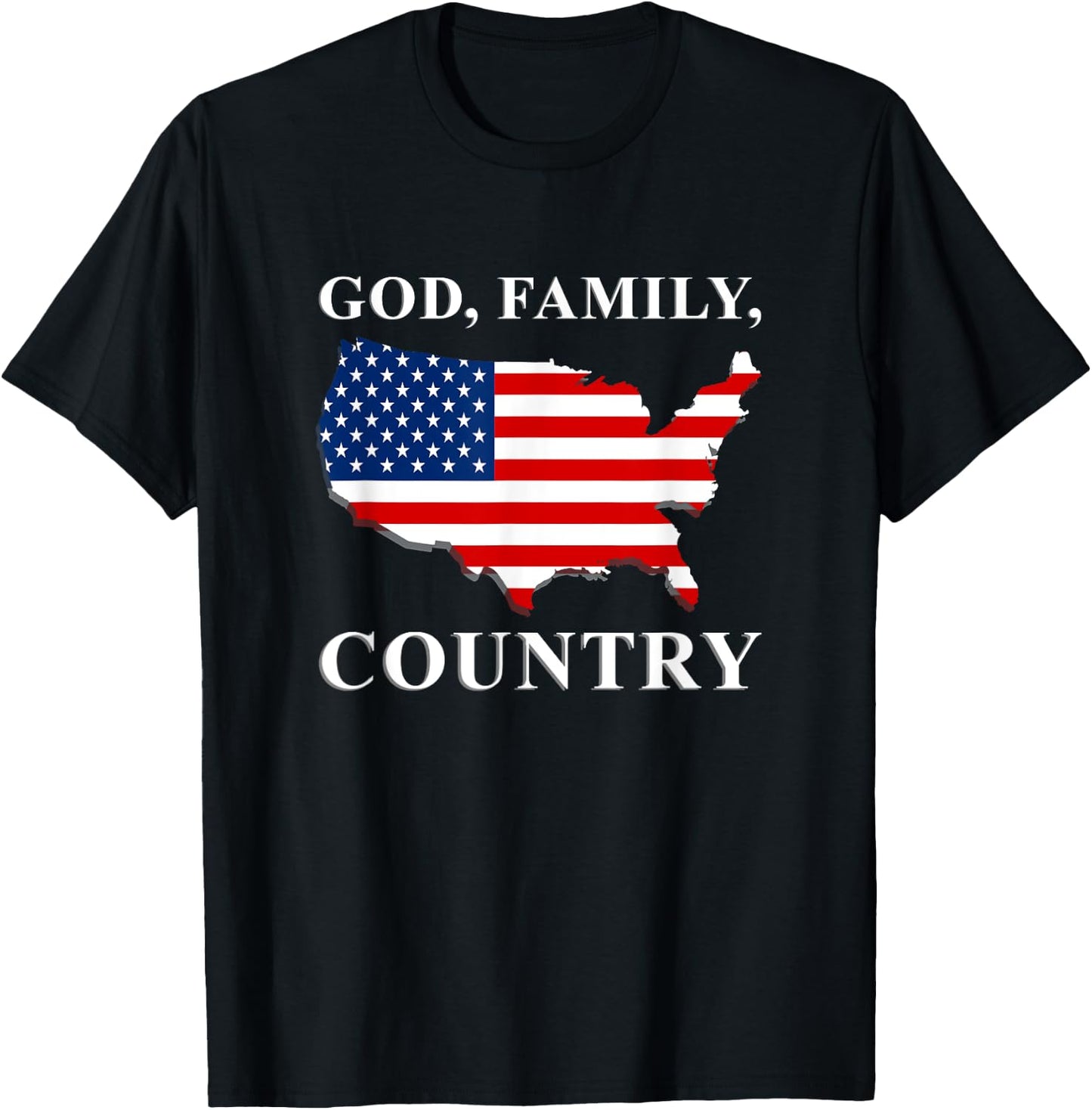 God Family Country US Flag Jesus Christ Holy Bible Prayer T-Shirt - T-Shirt | Black