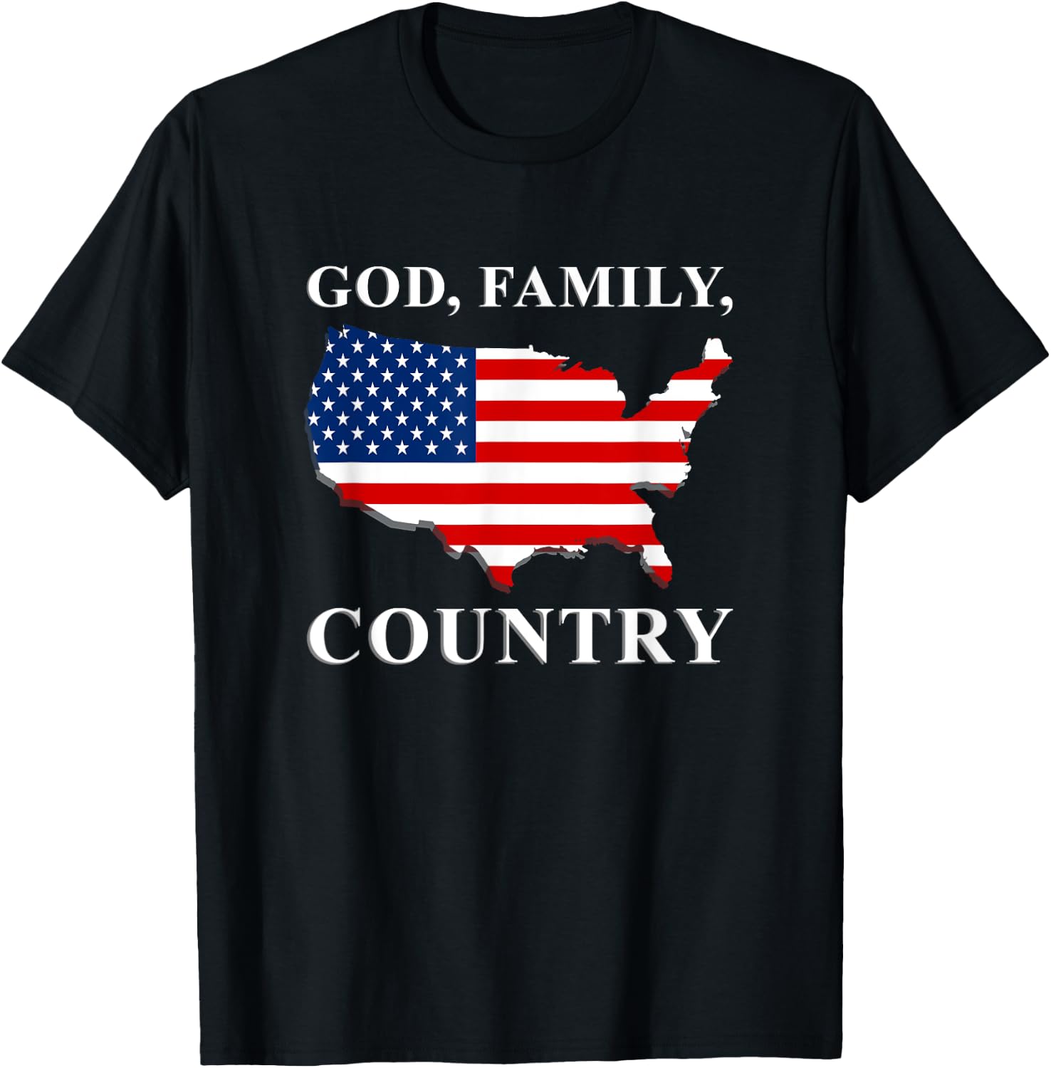 God Family Country US Flag Jesus Christ Holy Bible Prayer T-Shirt - T-Shirt | Black