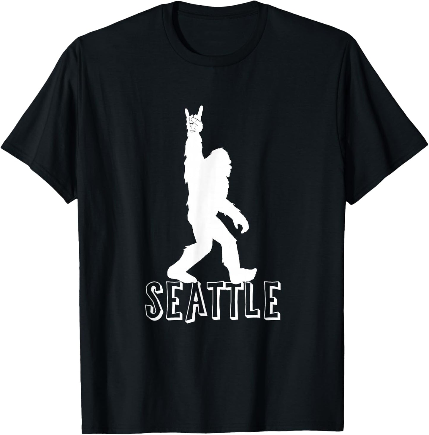Bigfoot Seattle Washington Grunge Rock and Roll Souvenir T-Shirt - T-Shirt | Black