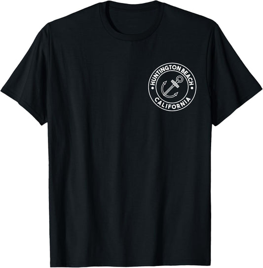 Huntington Beach California Souvenirs Pocket Logo T-Shirt - T-Shirt | Black