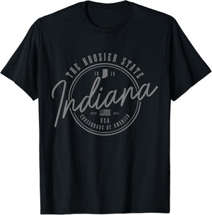 Indiana The Hoosier State Est. 1816 Patriotic Pride Indiana T-Shirt - T-Shirt | Black