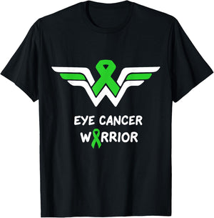 Eye Cancer Awareness Warrior Support Green Ribbon Gifts T-Shirt - T-Shirt | Black