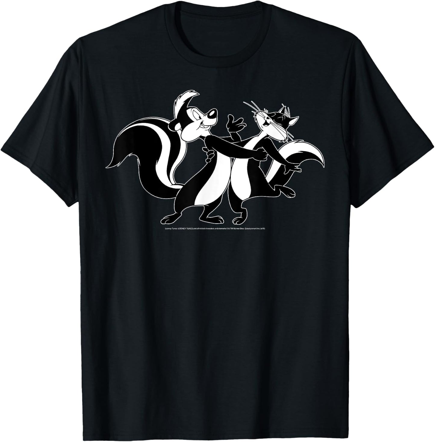 Looney Tunes Pepe Le Pew & Penelope Portrait T-Shirt - T-Shirt | Black