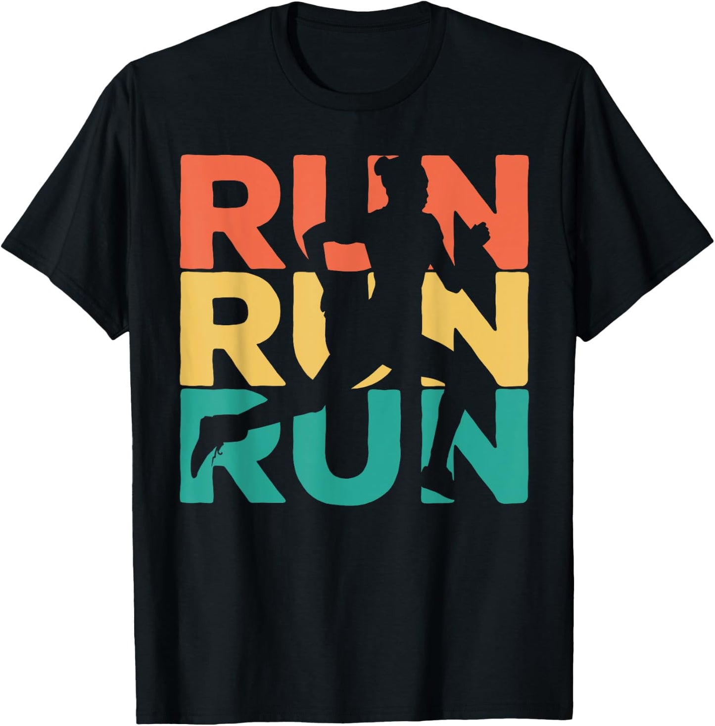 Retro Vintage Running Gift Runners T-Shirt - T-Shirt | Black