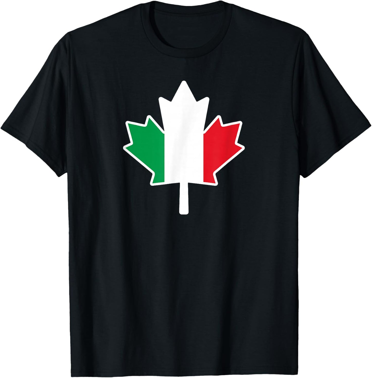 Half Canadian Italian: Canada Italy Maple Leaf Flag Mix T-Shirt - T-Shirt | Black