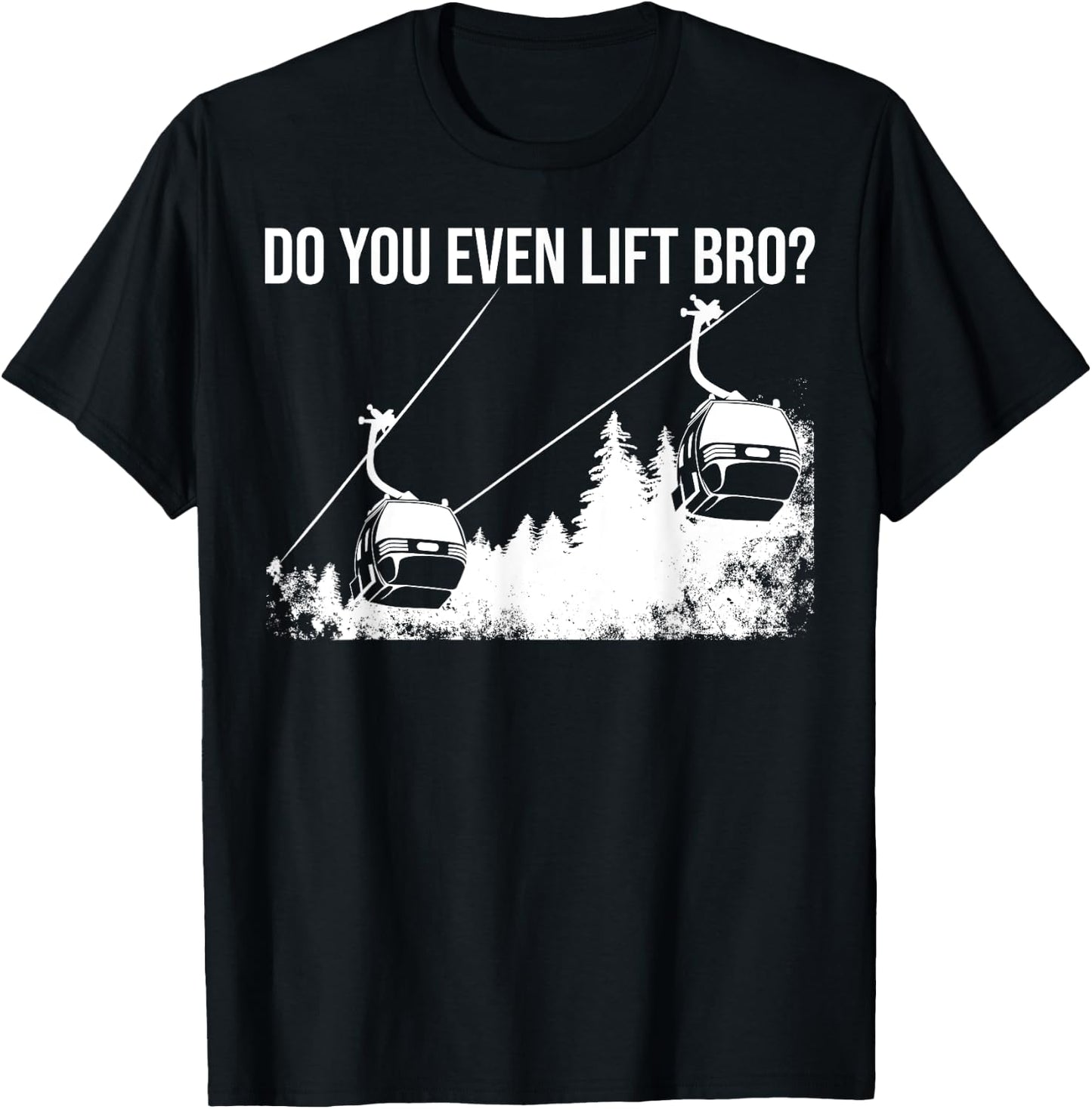 Funny Do You Even Lift Bro Gift | Cute Skiing Lover Men Boys T-Shirt - T-Shirt | Black