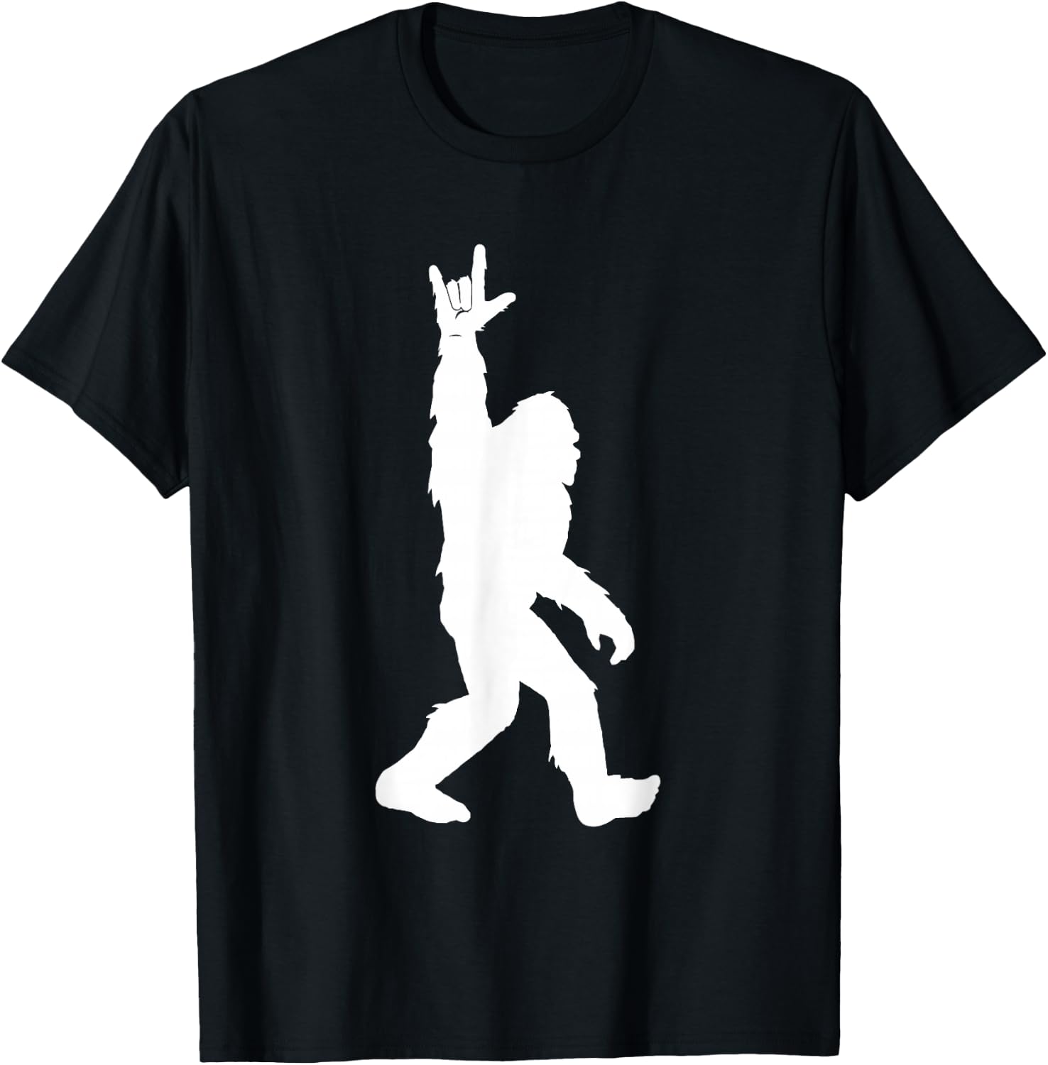 Bigfoot I Love You Hand Sign Language for Sasquatch Hunters T-Shirt - T-Shirt | Black