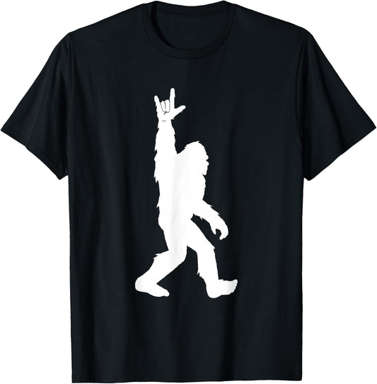 Bigfoot I Love You Hand Sign Language for Sasquatch Hunters T-Shirt - T-Shirt | Black