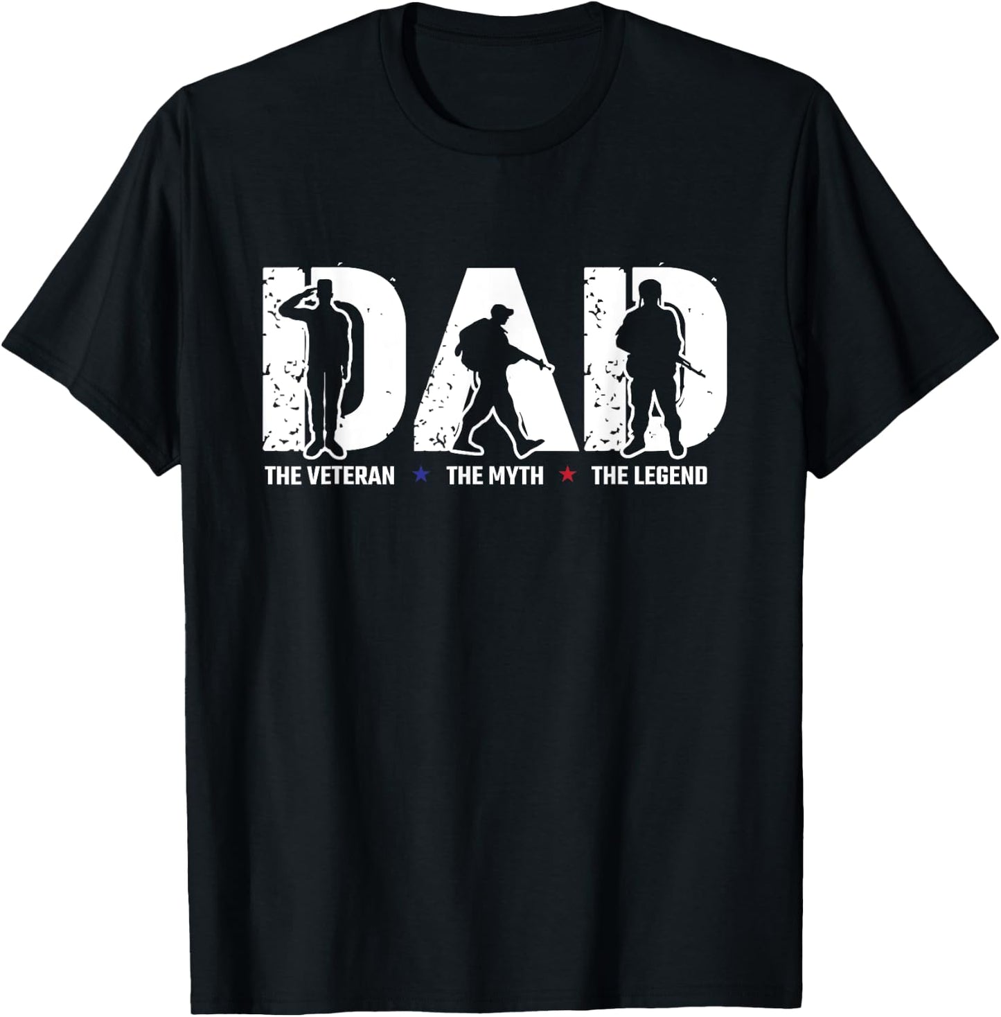Veteran Dad The Myth Legend Cool Father's Day Military Gifts T-Shirt - T-Shirt | Black