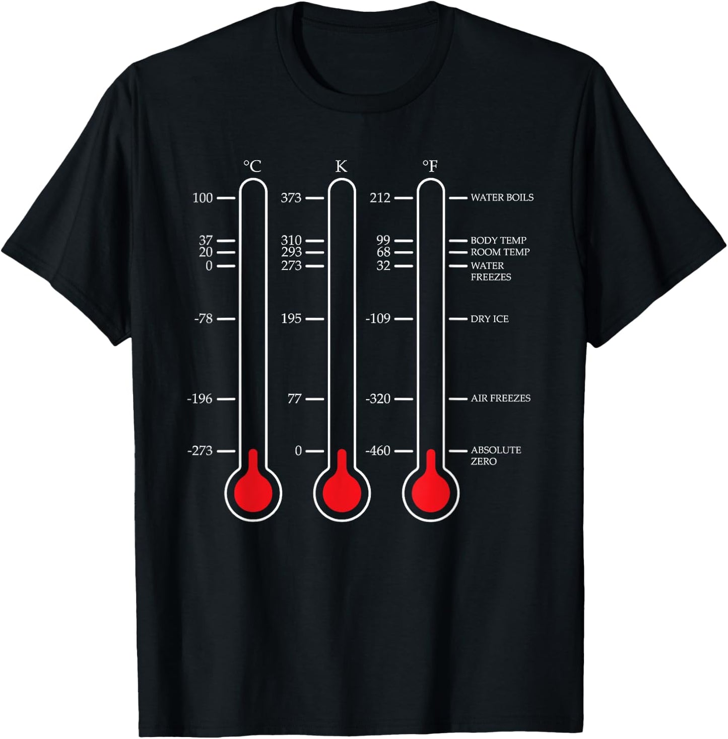Absolute temperature zero science Celsius Kelvin T-Shirt - T-Shirt | Black