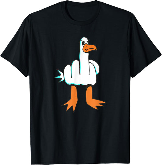 Funny Rude Seagull Bird Humor Memes T-Shirt - T-Shirt | Black