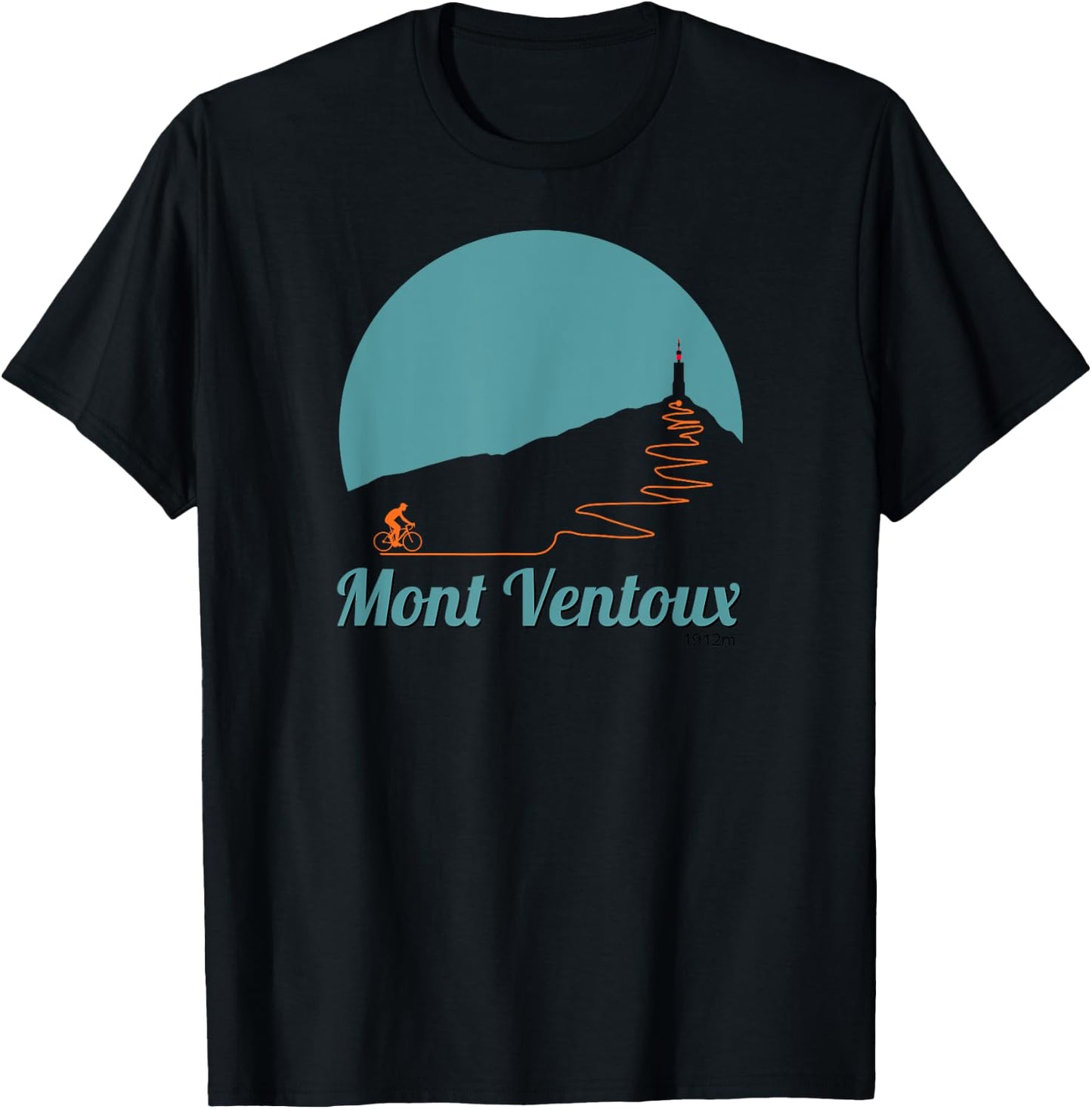 Mont Ventoux Cycling Climb - Mountain T-Shirt - T-Shirt | Black