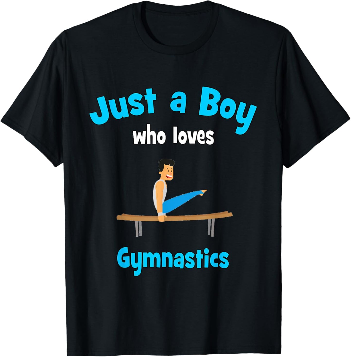 Gymnastics Shirt for Boys | Children's Gymnastics T-Shirt - T-Shirt | Black