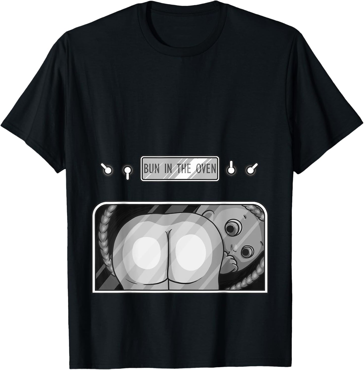 Funny Bun In The Oven Gift | Cute Expecting Pregnant Women T-Shirt - T-Shirt | Black