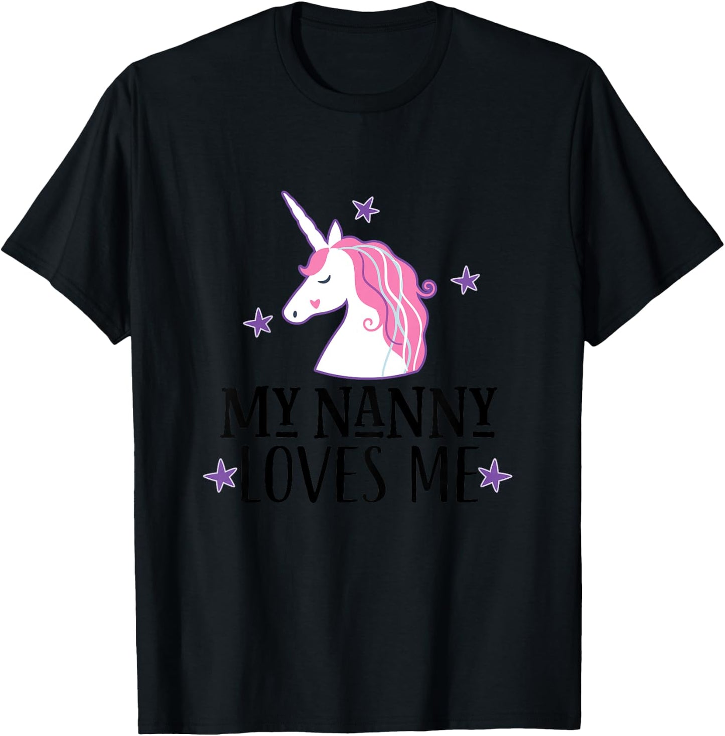 My Nanny Loves Me Unicorn Granddaughter T-Shirt - T-Shirt | Black