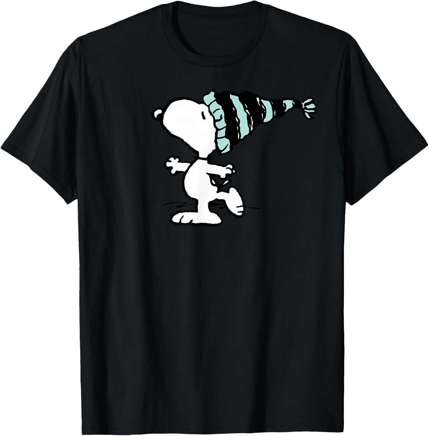 Peanuts Snoopy Holiday Winter Hat T-Shirt - T-Shirt | Black