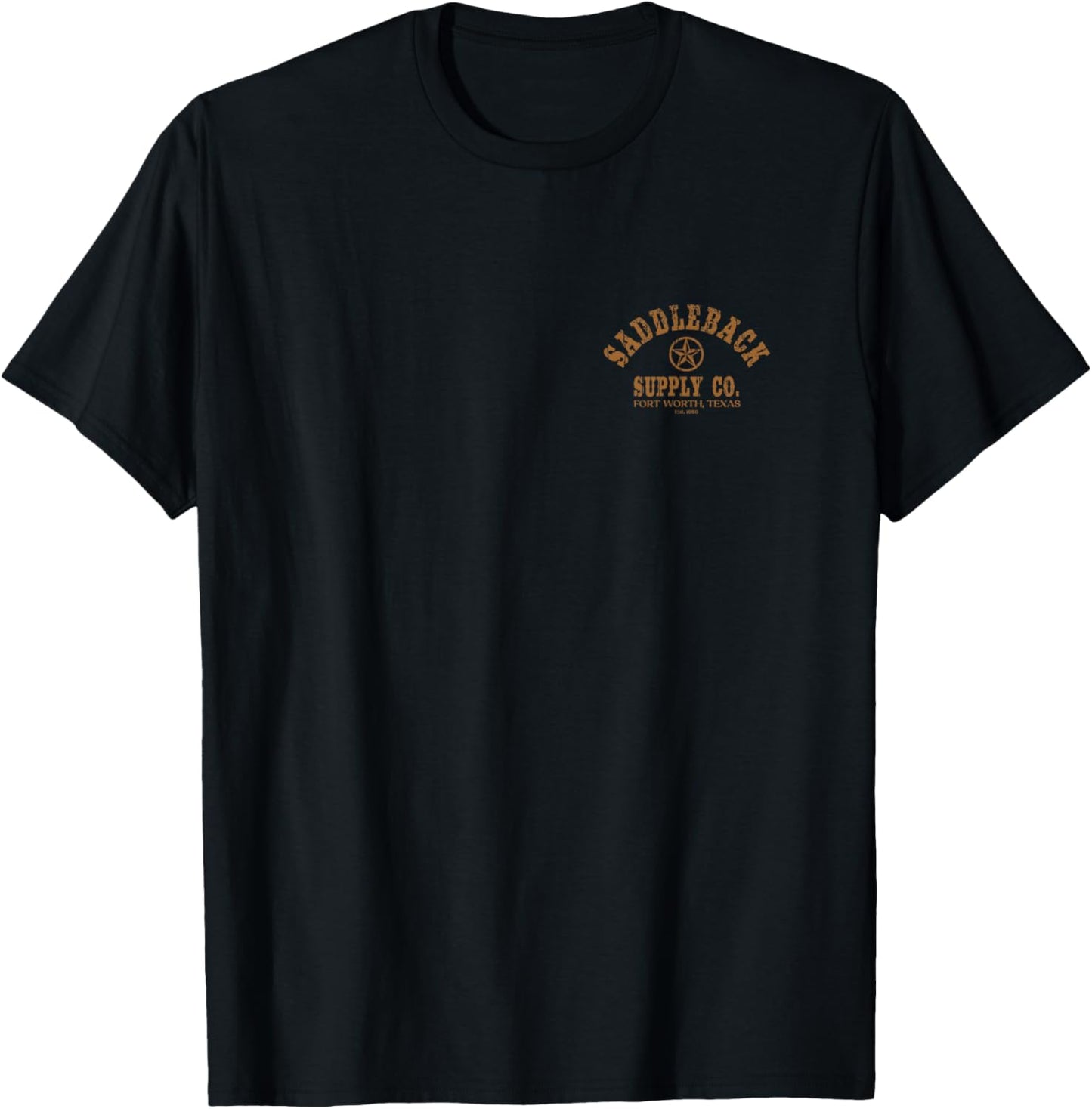 Saddleback Texas Lone Star - Rust Logo Lightweight, Graphic T-Shirt - T-Shirt | Black