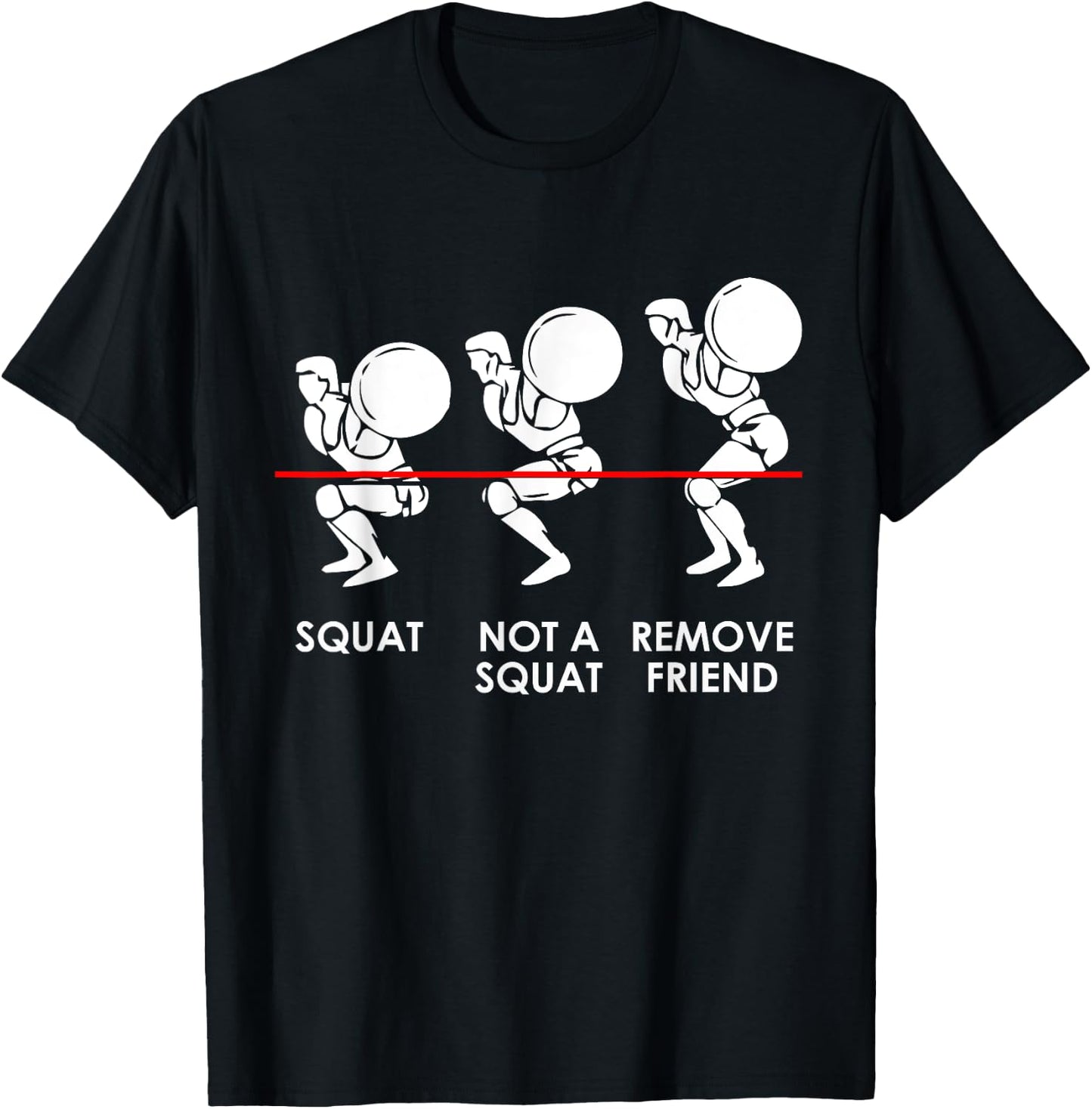 Funny Gym Workout - Squats Levels - Leg Exercise T-Shirt - T-Shirt | Black