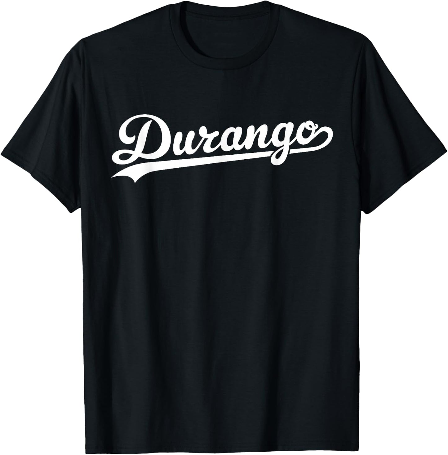 Durango Mexico Baseball Script Retro Vintage Patriotic T-Shirt - T-Shirt | Black