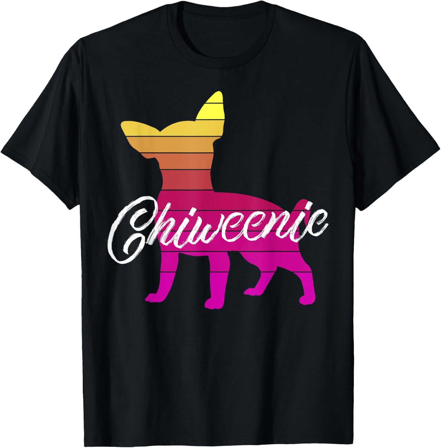 Cute Retro Chiweenie Silhouette Gift design for Chiweenies T-Shirt - T-Shirt | Black