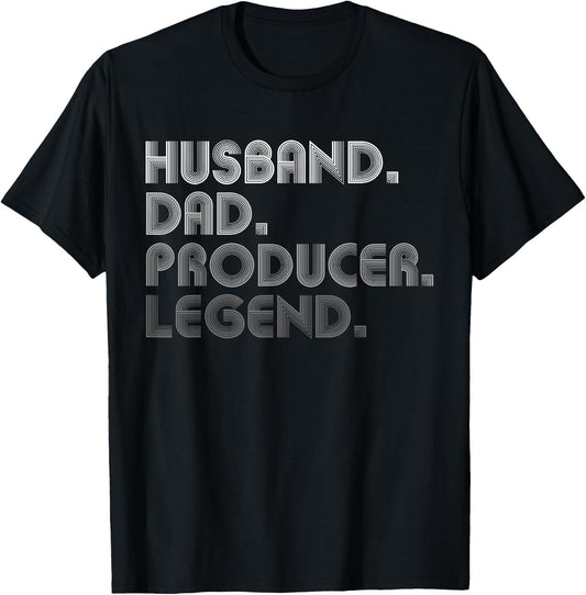 Husband Dad Producer Funny Film Music Production T-Shirt - T-Shirt | Black