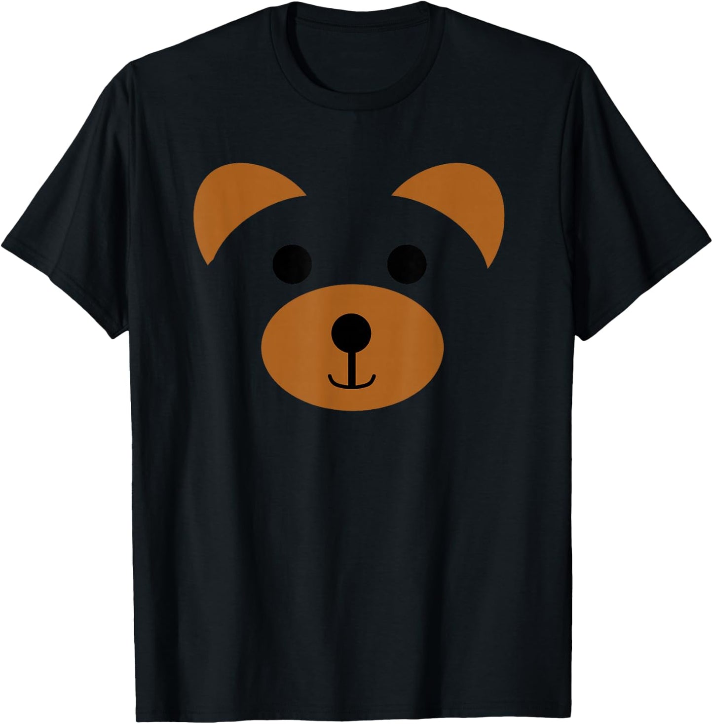 Bear Face Halloween Costume Brown Animal Bear T-Shirt - T-Shirt | Black